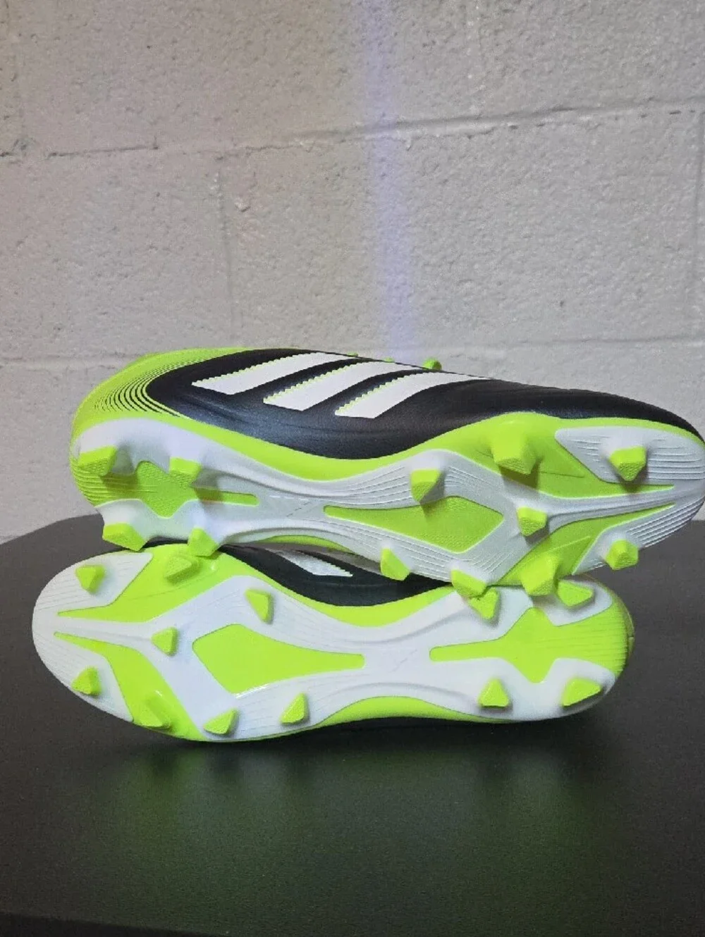 adidas Mens Copa Pure 3 Club Black & Neon Green Soccer Cleats